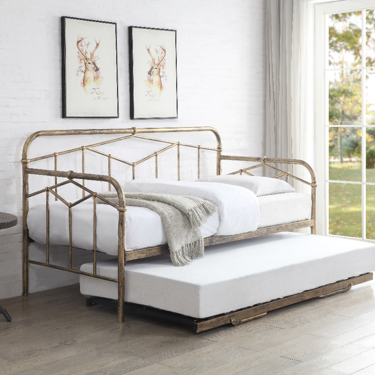 2026 Armagh Metal Day Bed Frame in Antique Bronze