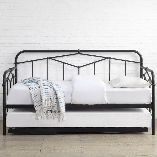 2026 Armagh Metal Day Bed Frame in Sand Blast Black
