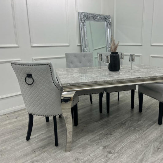 2026 Bentley Black Leg Dining Chair in Light Grey