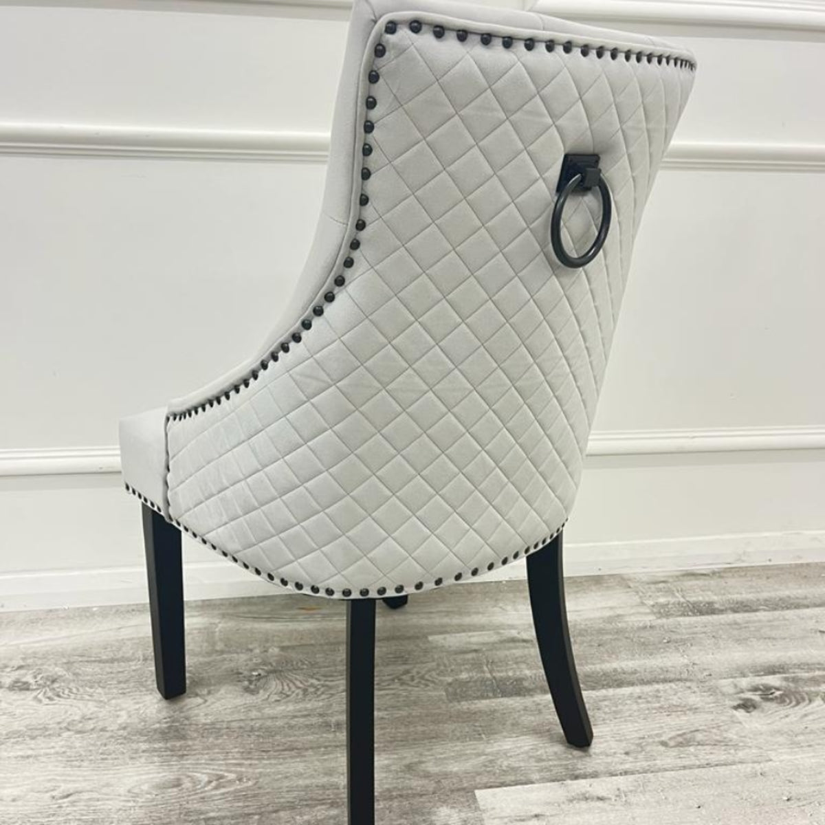 2026 Bentley Black Leg Dining Chair in Light Grey