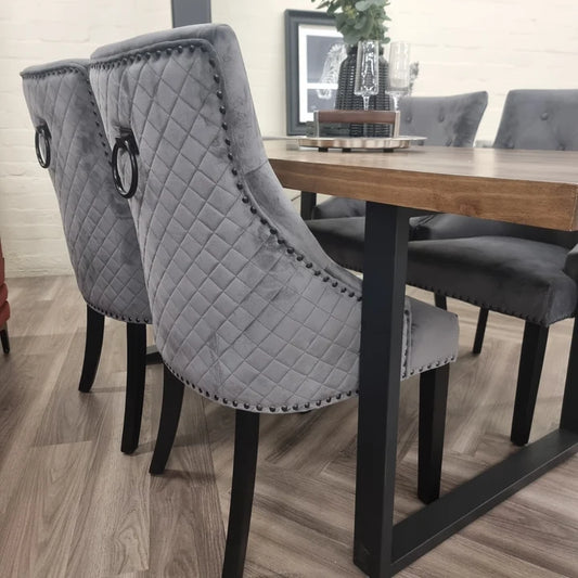2026 Bentley Black Leg Dining Chair in Dark Grey