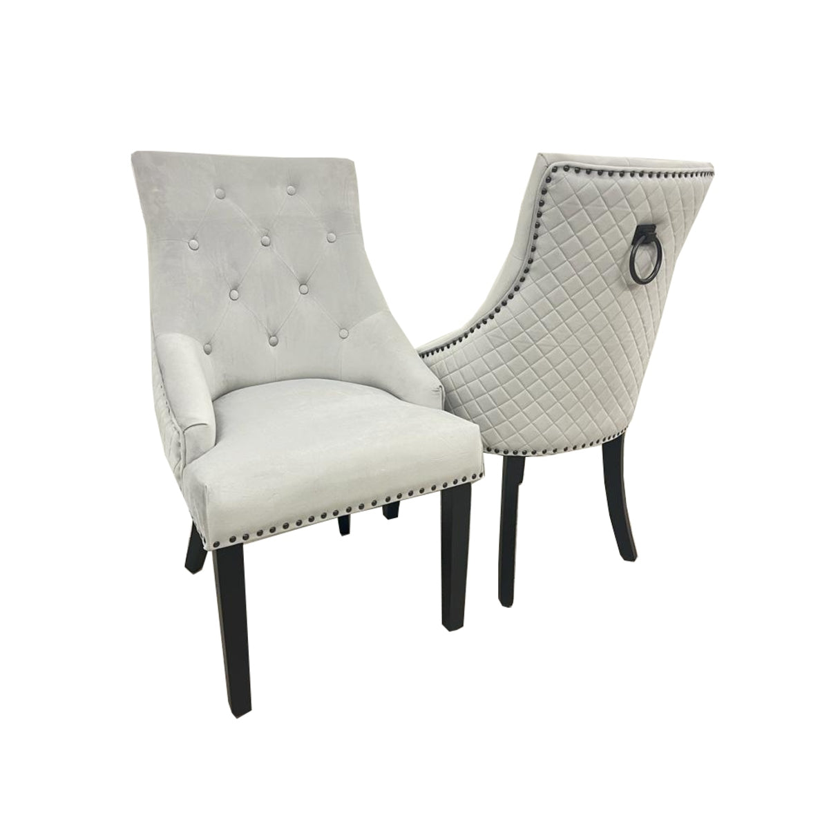 2026 Bentley Black Leg Dining Chair in Light Grey