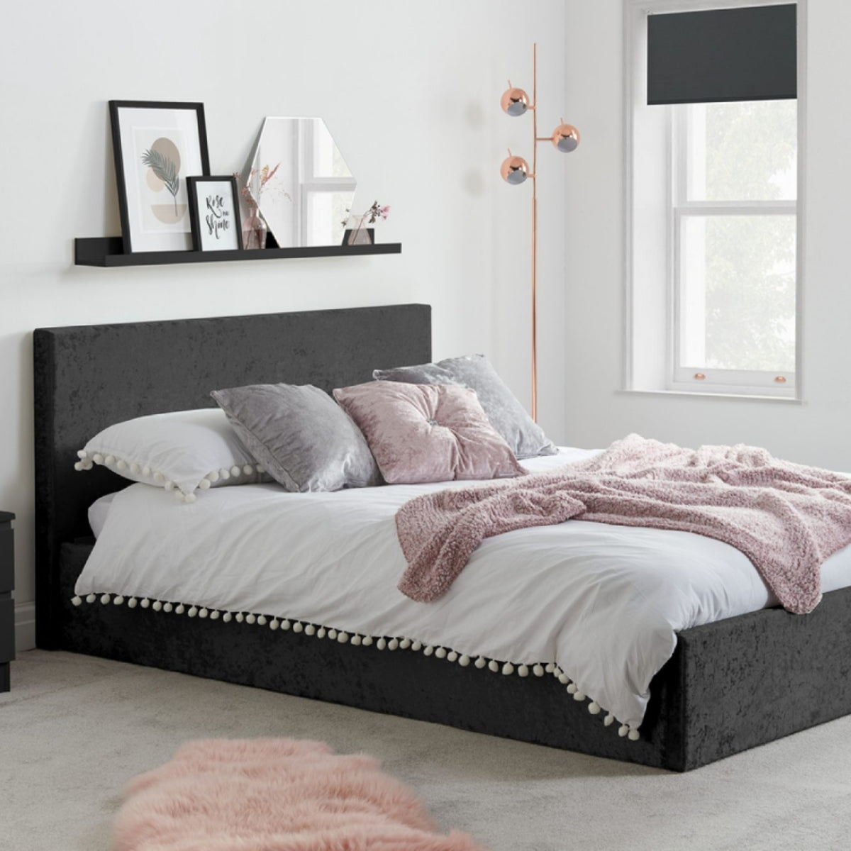 2026 Berlin Fabric Ottoman - Black