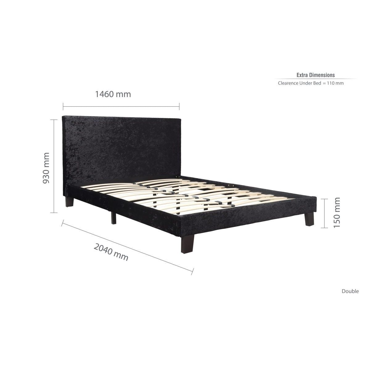 2026 Berlin Fabric Bed - Grey