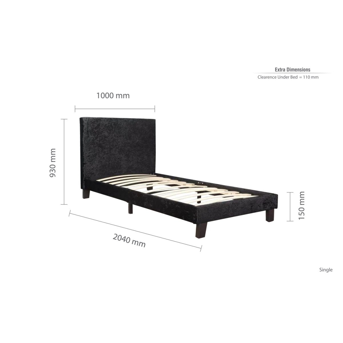 2026 Berlin Fabric Bed - Grey