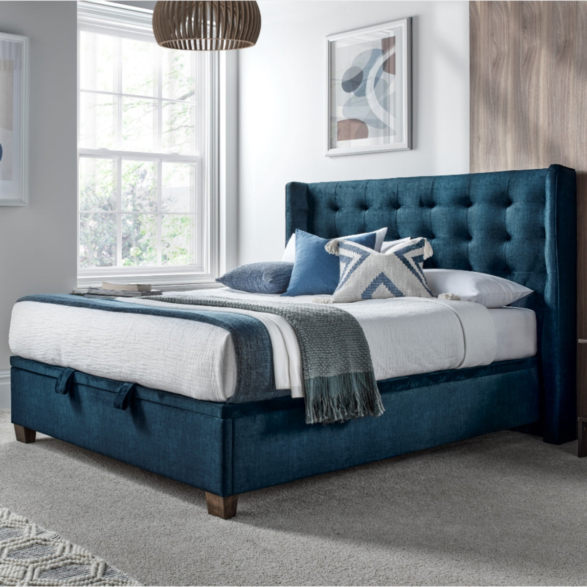 2026 Baxter Ottoman Storage Bed in Blue