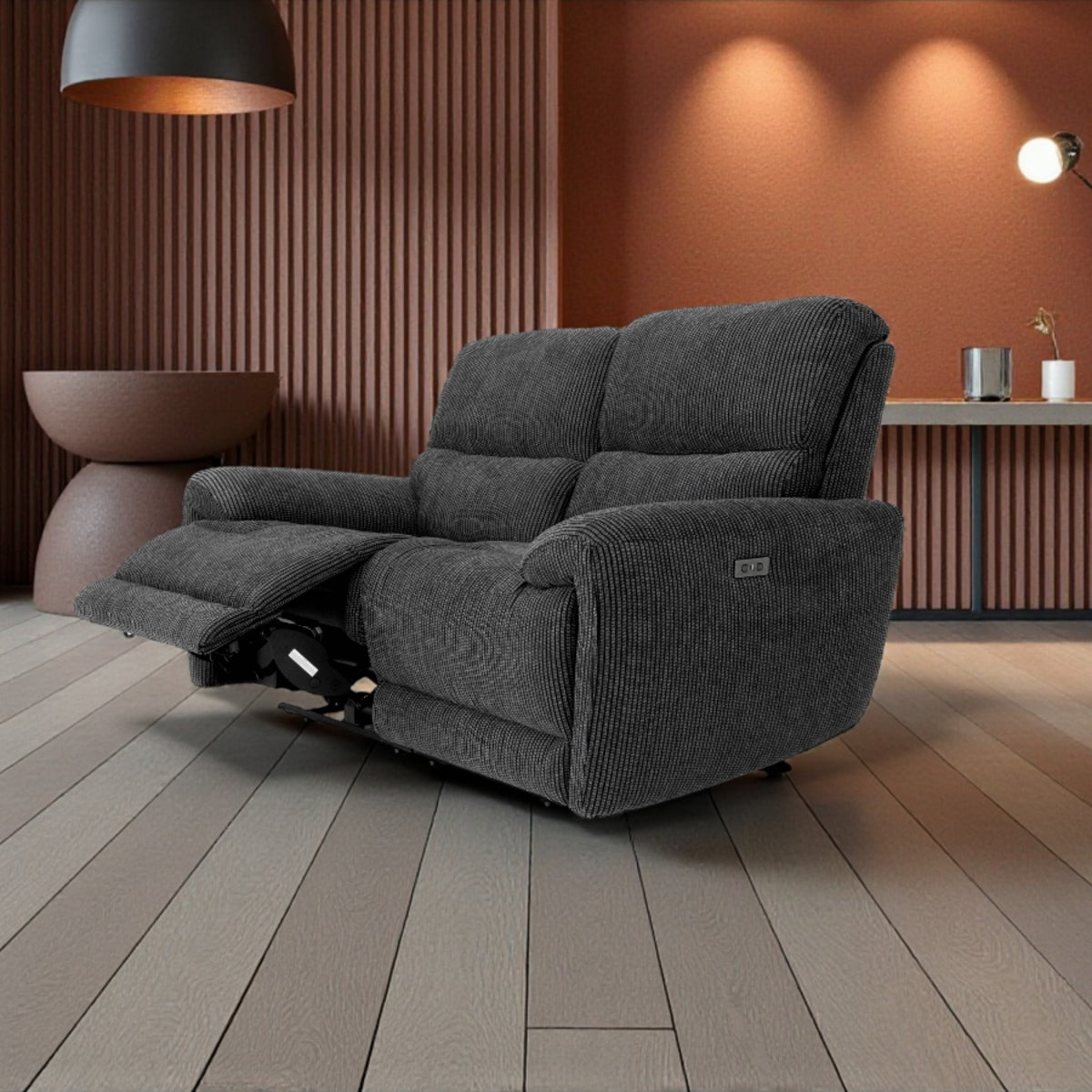 Carrie 3 Seater, 2 Seater & Chair Sofa In Midnight Black