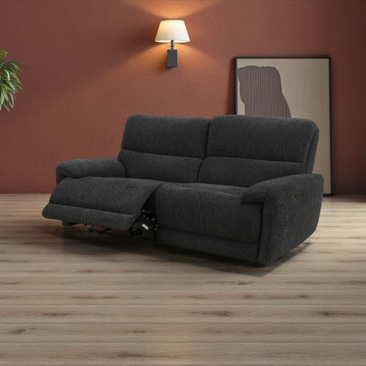 Carrie 3 Seater, 2 Seater & Chair Sofa In Midnight Black