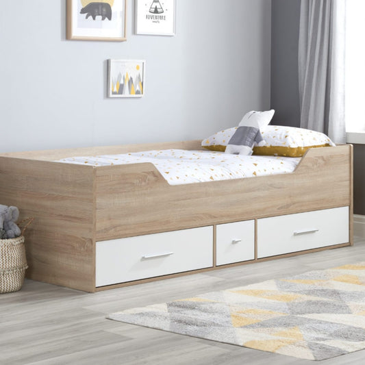 2026 Camden Cabin Bed - White & Oak Effect
