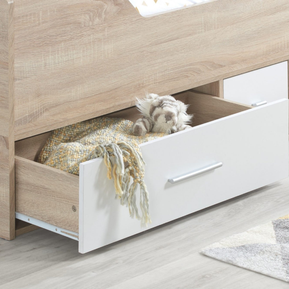 2026 Camden Cabin Bed - White & Oak Effect