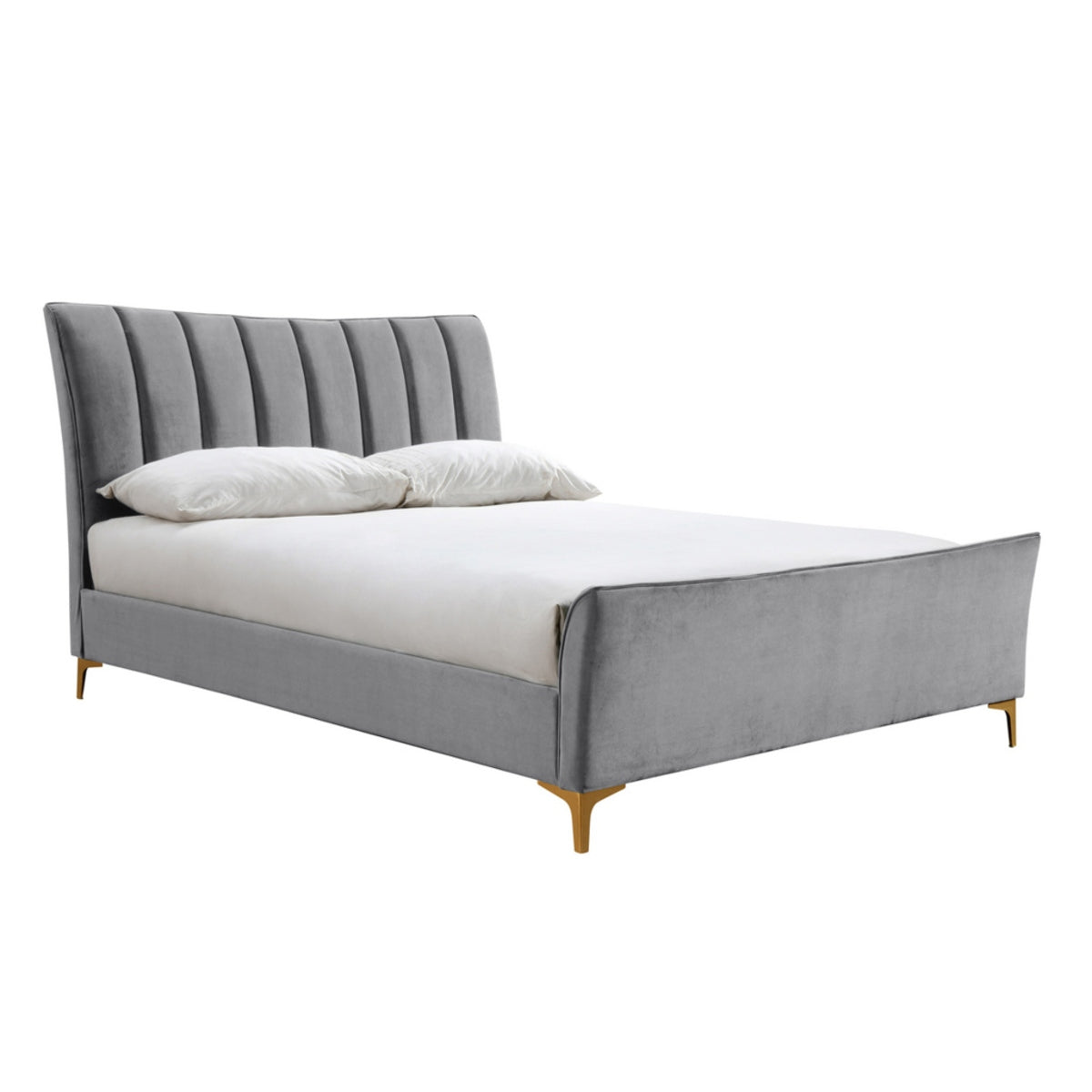 2026 Clover Fabric Bed - Grey Velvet