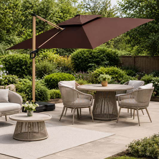 2026 Camber 3m Cantilever Parasol with Solar powered LED Lights