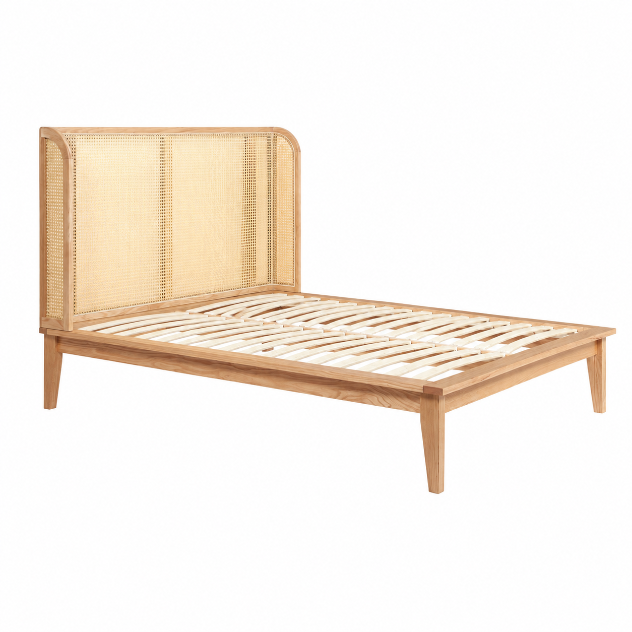 2026 Astrid Rattan Bed - Oak