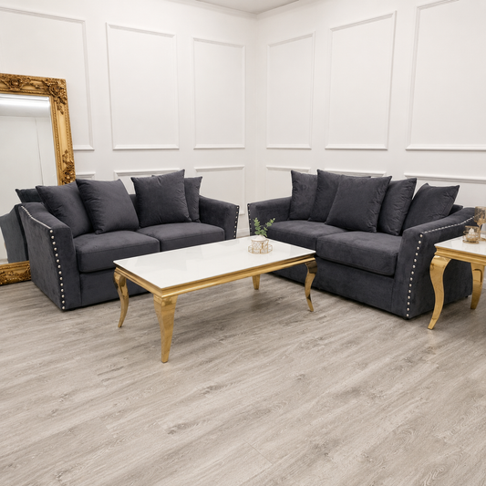 2026 Larkhall 3 & 2 Seater Sofa  -  Steel - Nimbus Beds