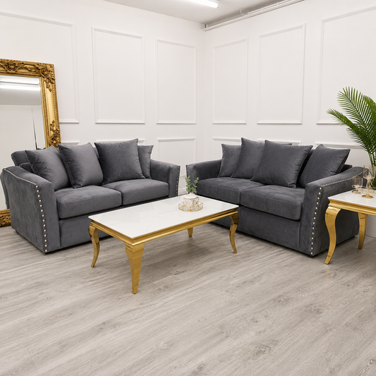 2026 Larkhall 3 & 2 Seater Sofa -  Pebble Grey - Nimbus Beds