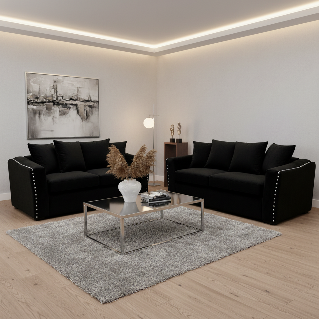 2026 Larkhall 3 & 2 Seater  -  Ebony Black
