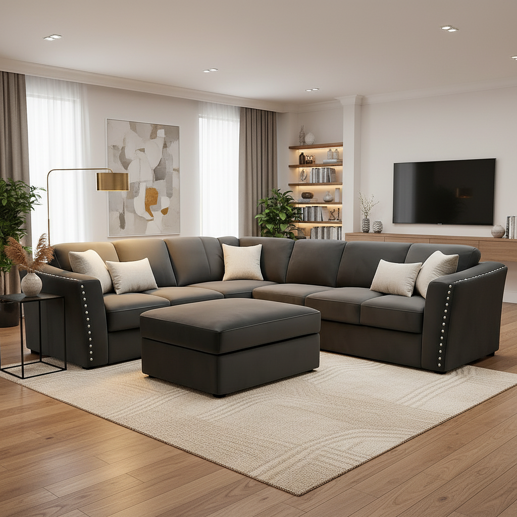 2026 Larkhall 4 piece Corner Sofa -  Silver