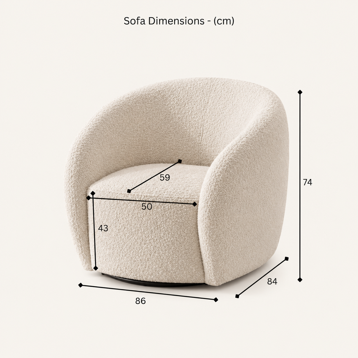 2026 Georgia Accent Chair - Latte Boucle - Nimbus Beds