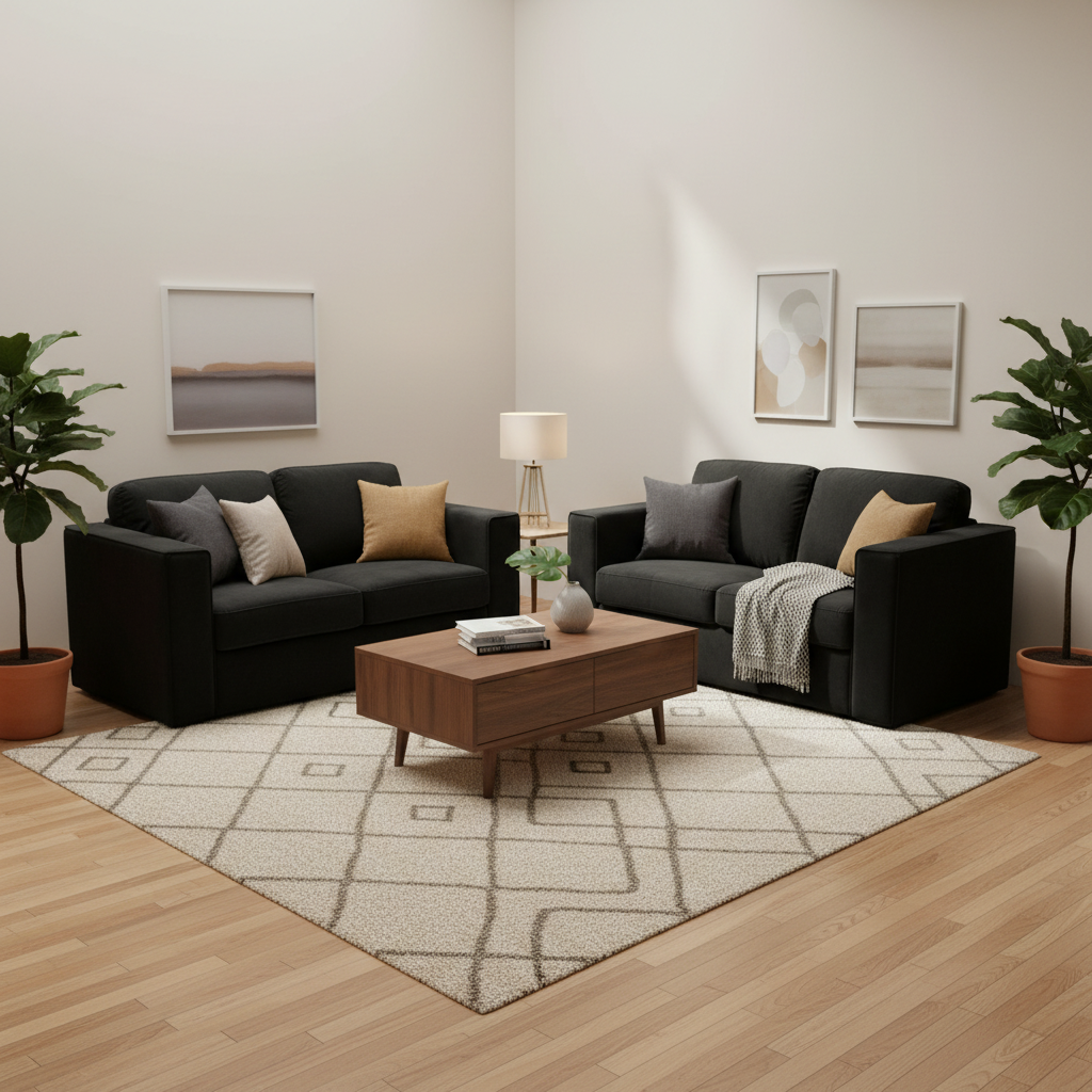 2026 Hamilton 3 & 2 Seater-  Ebony Black - Nimbus Beds