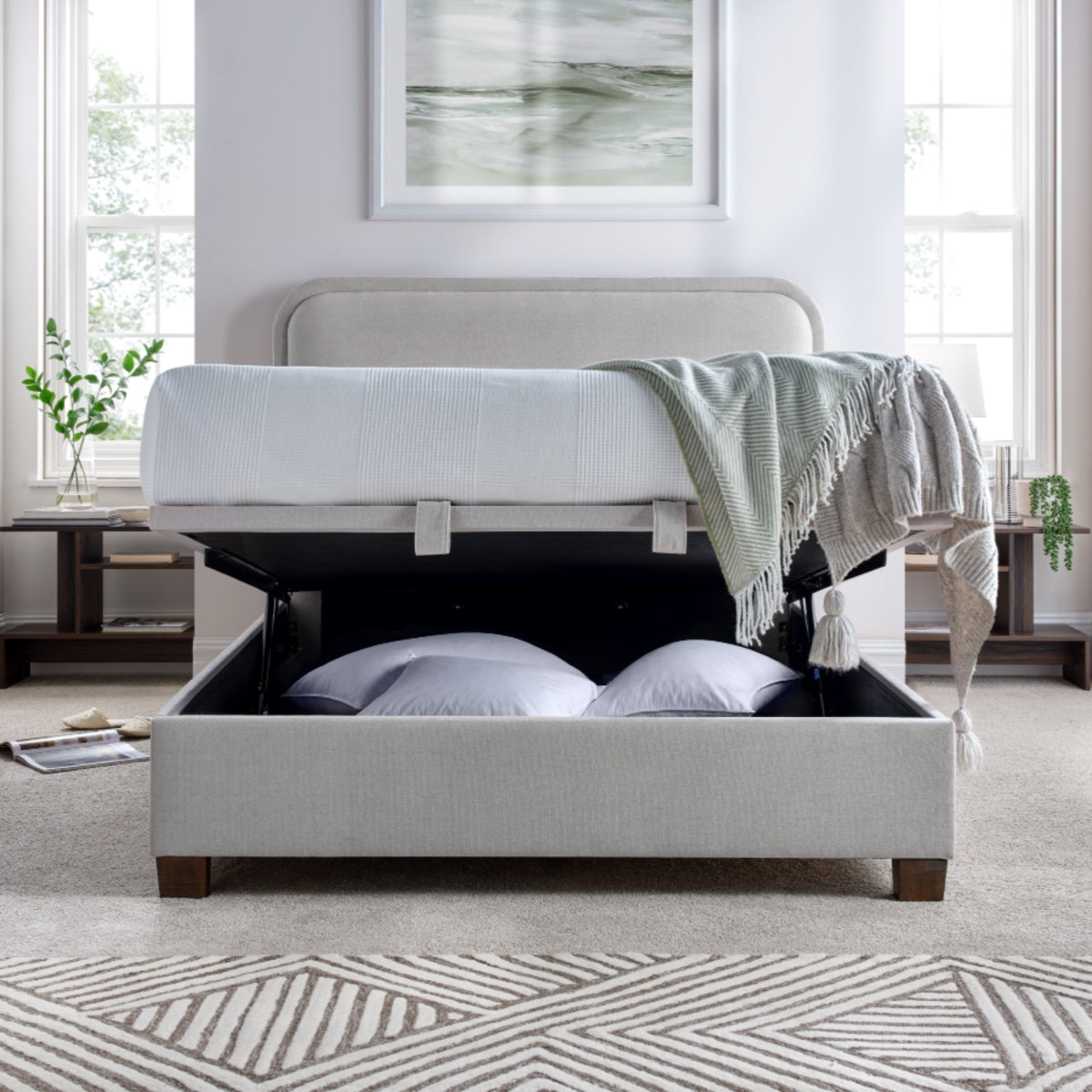 2026 Caspian Ottoman Storage Bed in Clay