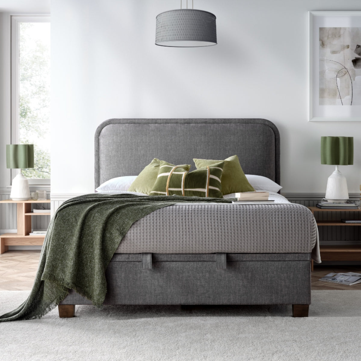 2026 Caspian Ottoman Storage Bed in Grey