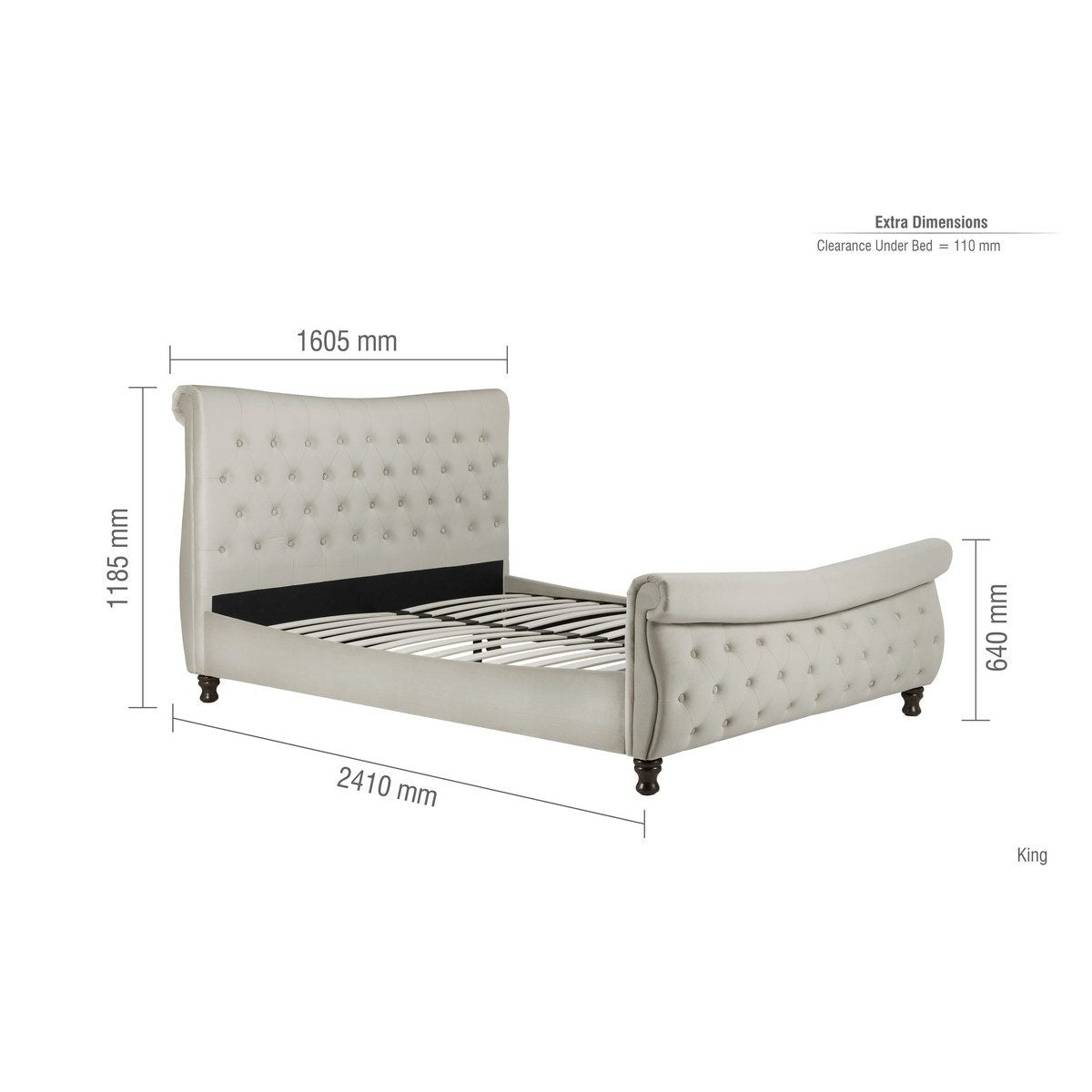 2026 Copenhagen Bed - Warm Stone