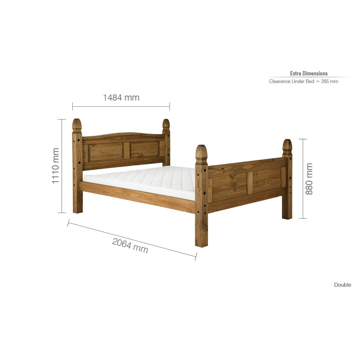 2026 Corona High End Bed - Pine