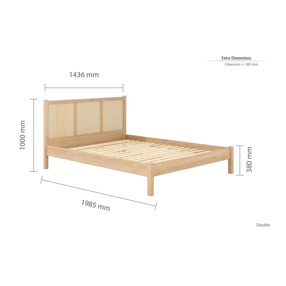 2026 Croxley Rattan Bed - Oak