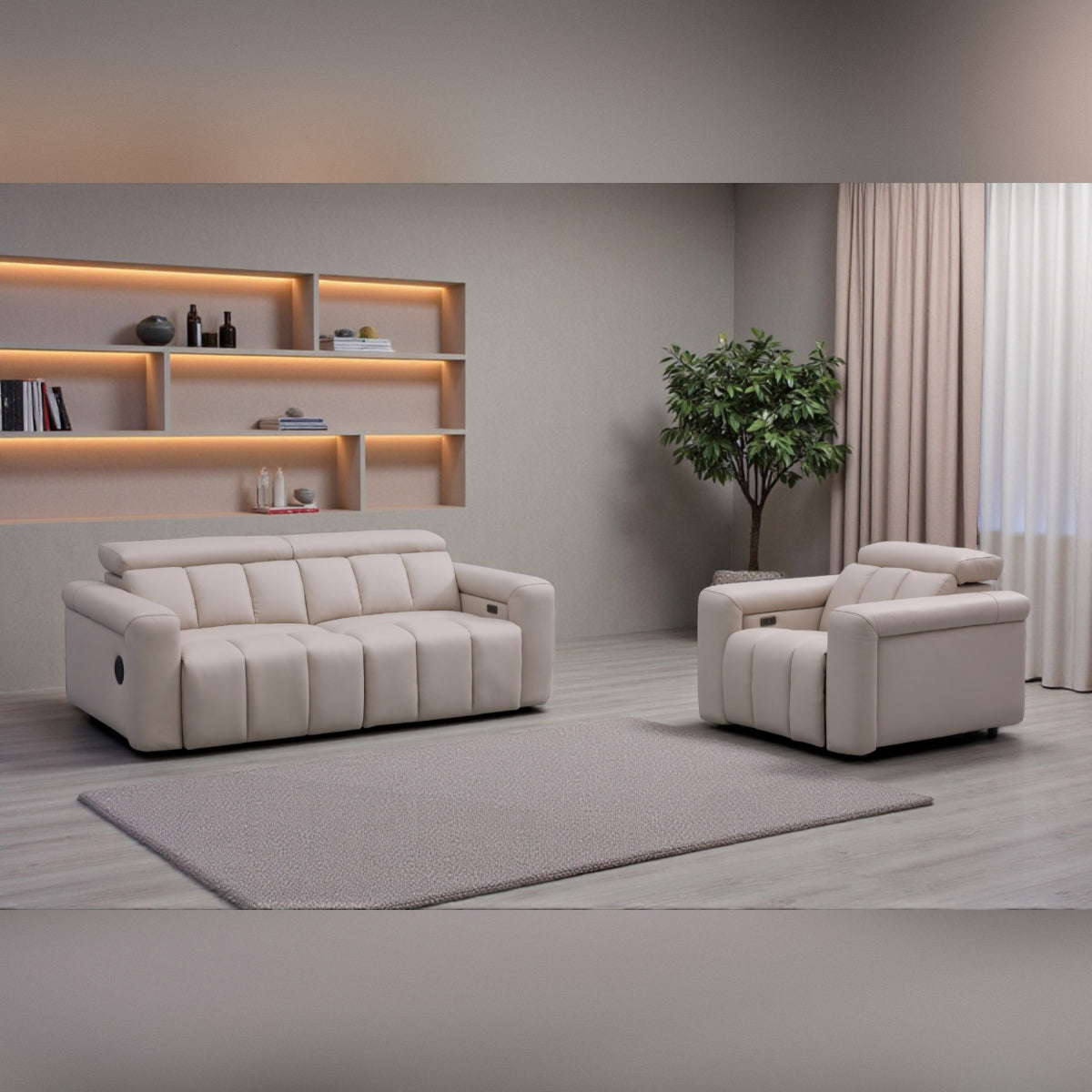 Daniel 3 Seater & Chair Sofa  In Oslo Alabaster