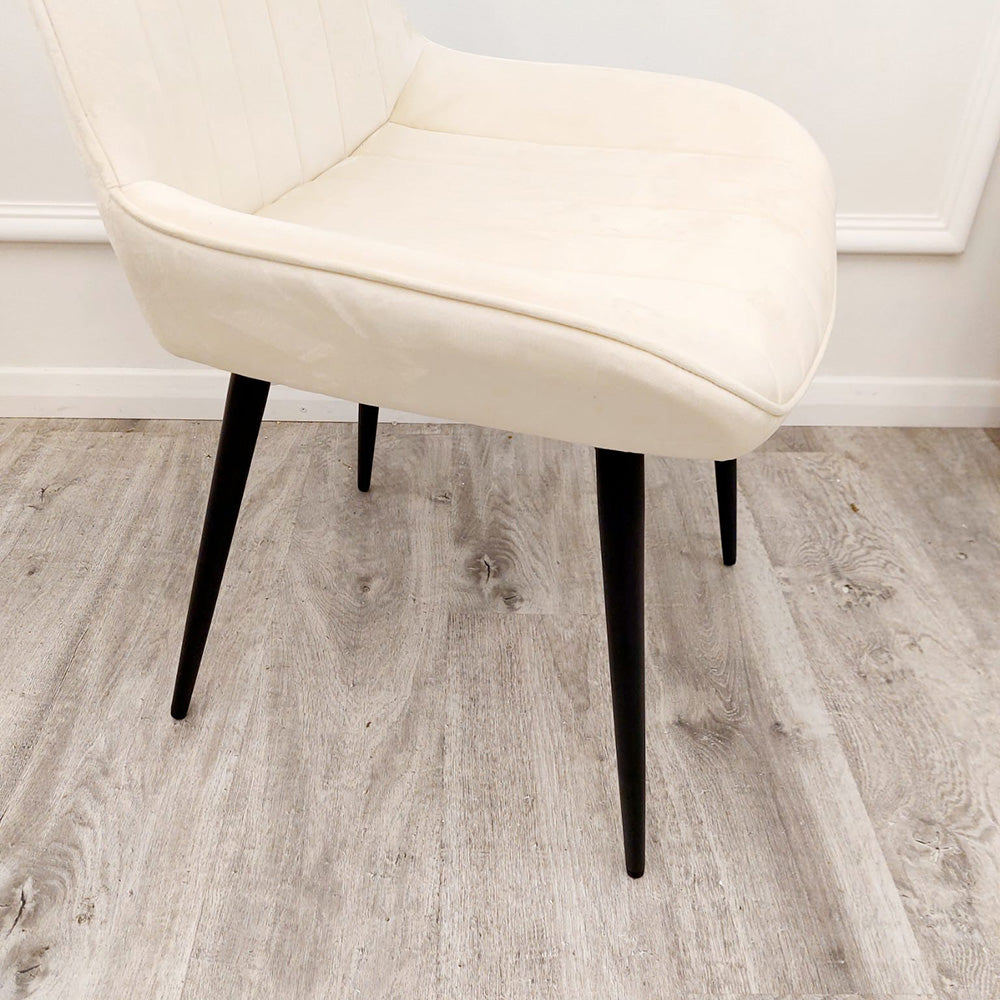 2026 Dido Velvet Dining Chair in Cream