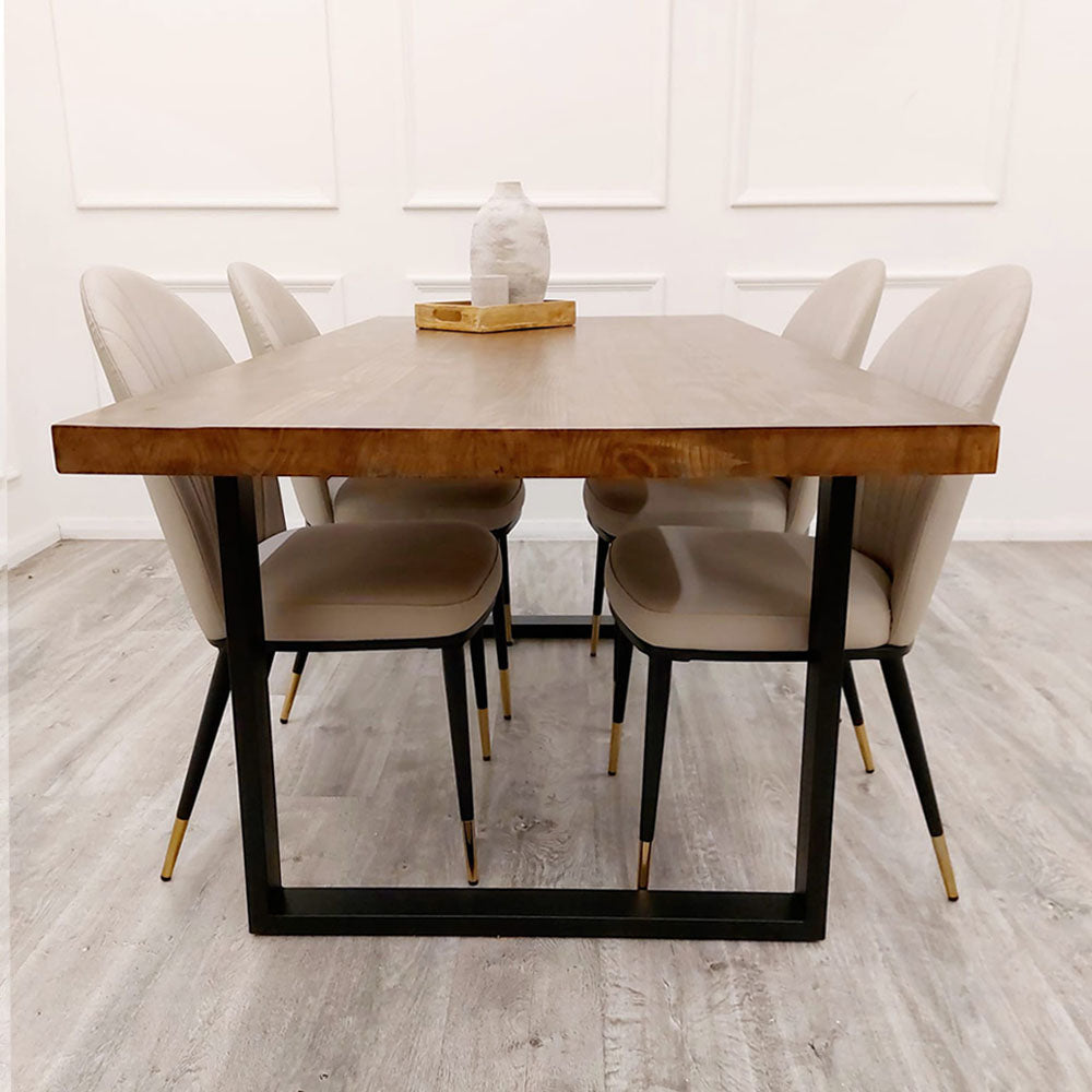 2026 Etta Leather Dining Chair in Beige