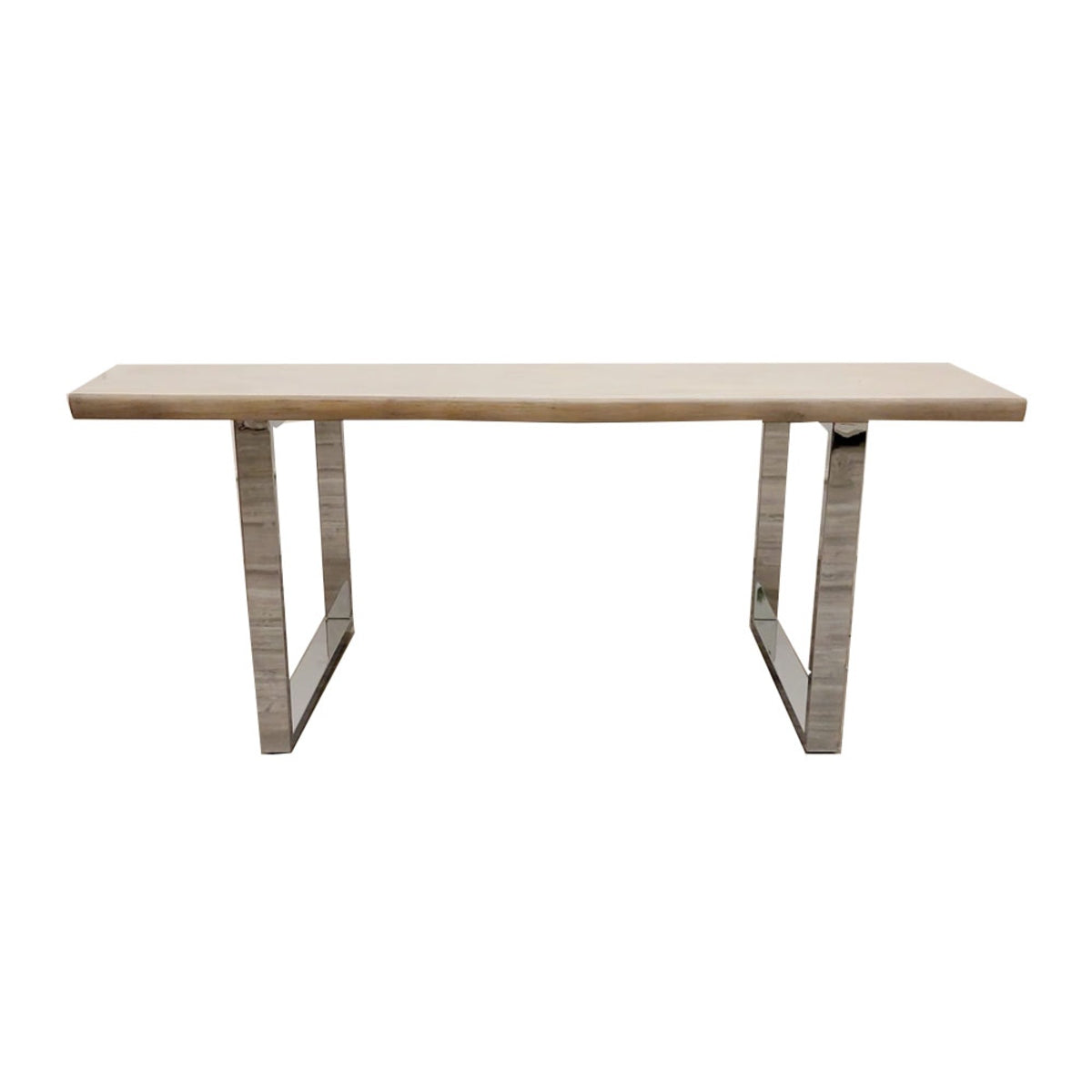 2026 Freya 1.8 Dining Table Solid Light Pine wood with Chrome Metal Legs