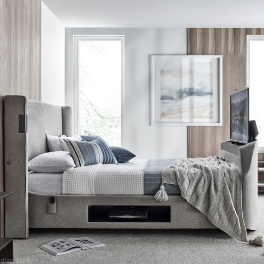 2026 Daphne TV Ottoman Storage Bed in Grey