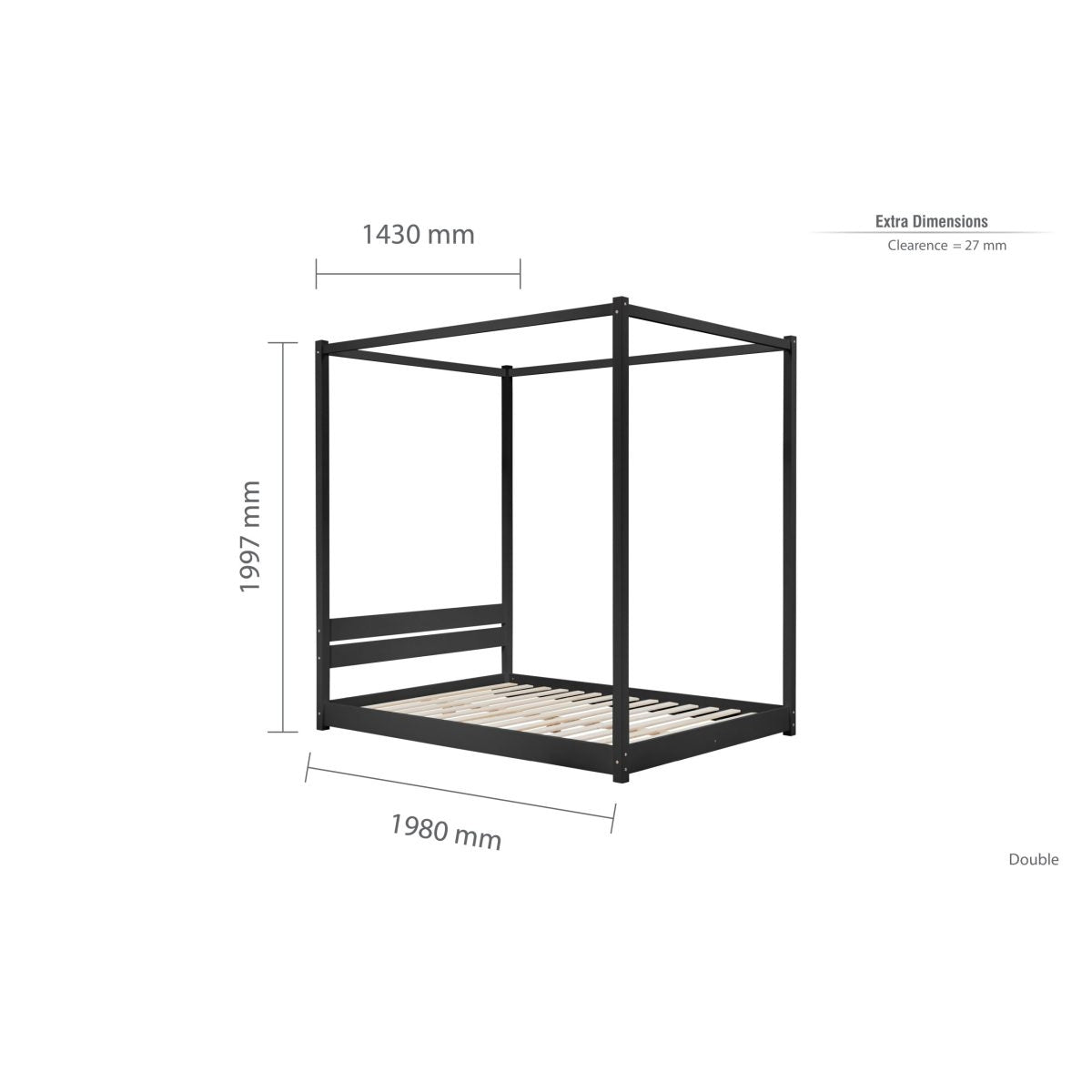 2026  Darwin Four Poster Bed - Black
