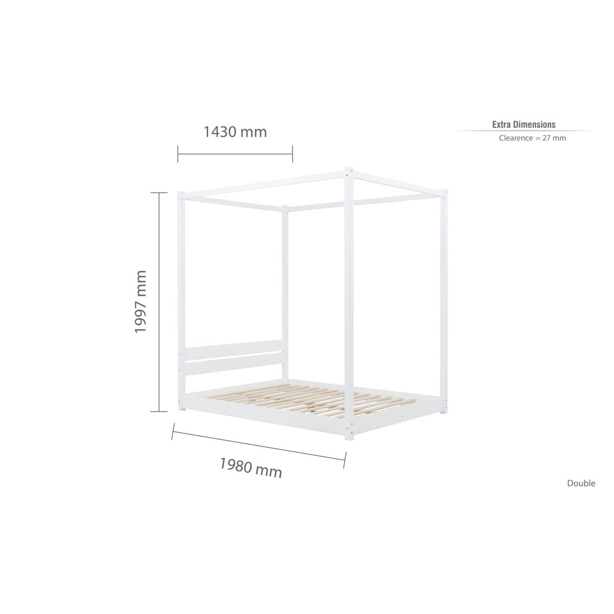 2026  Darwin Four Poster Bed - White