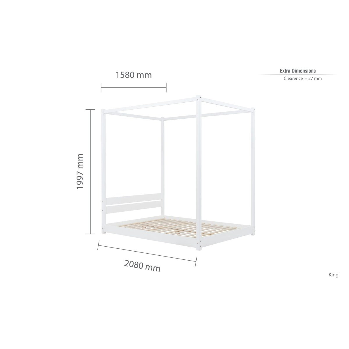 2026  Darwin Four Poster Bed - White