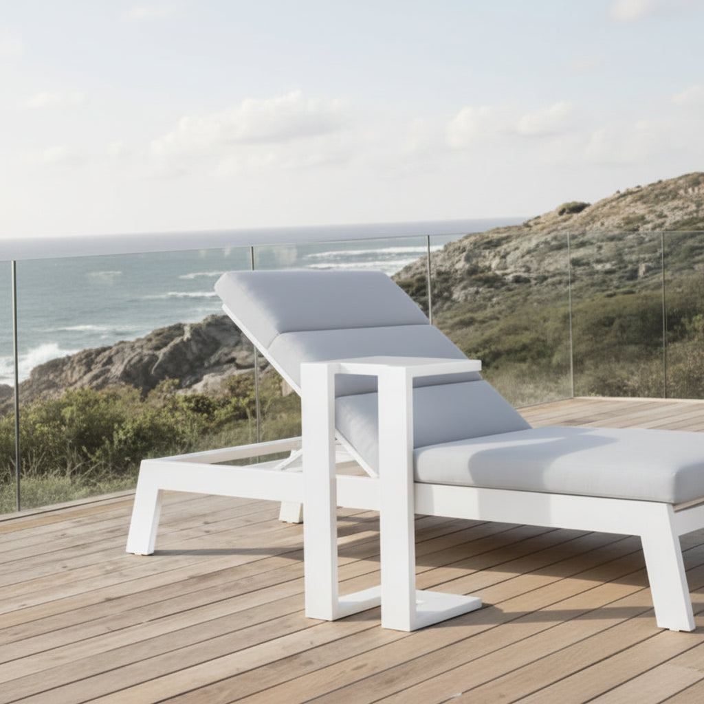 2026 ALUXO® Dasia Outdoor Sun Lounger - White