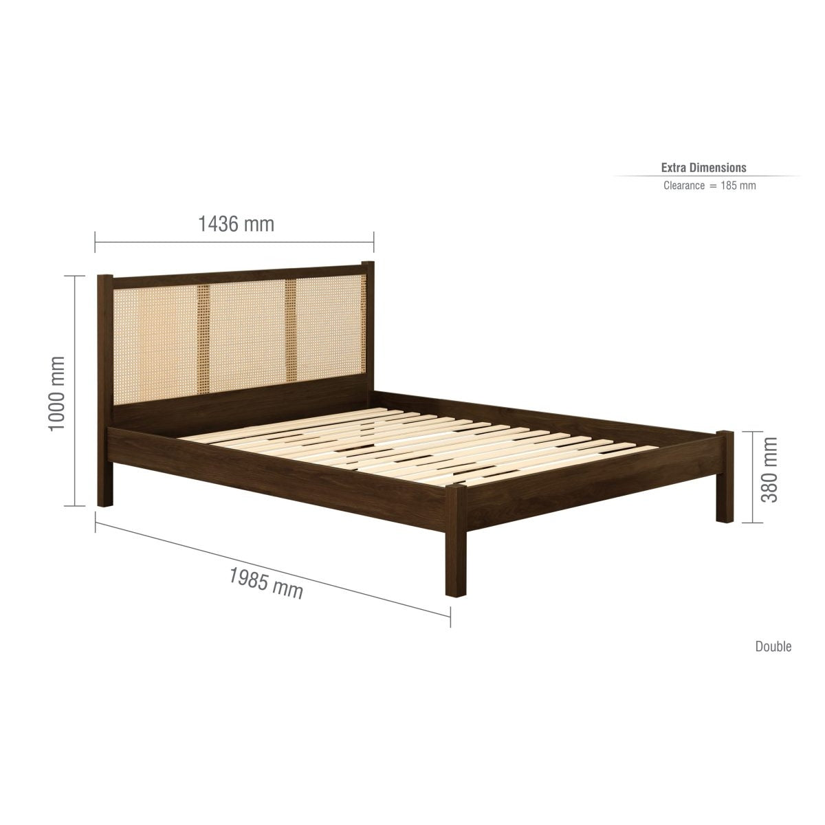 2026 Croxley Rattan Bed - Walnut