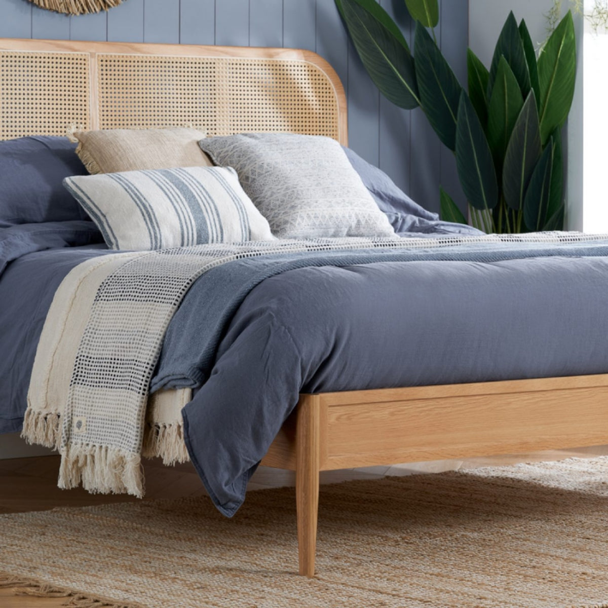 2026 Elina Rattan Bed - Oak