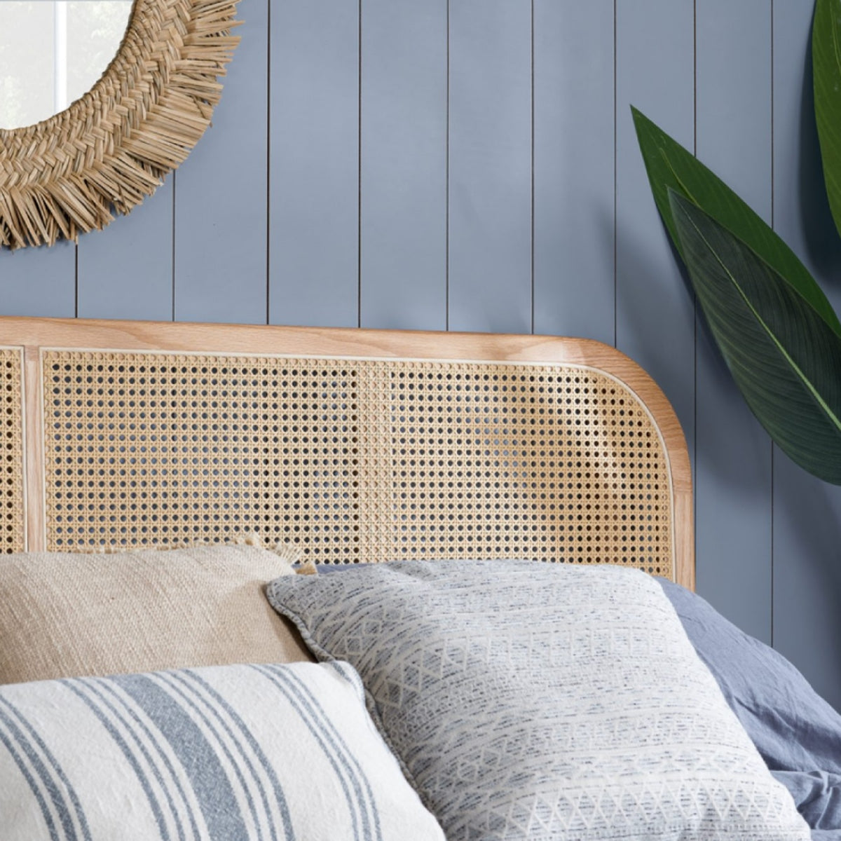 2026 Elina Rattan Bed - Oak