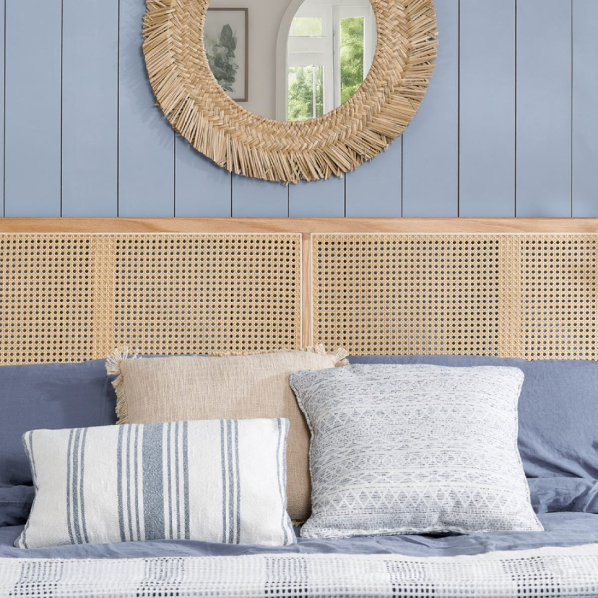 2026 Elina Rattan Bed - Oak