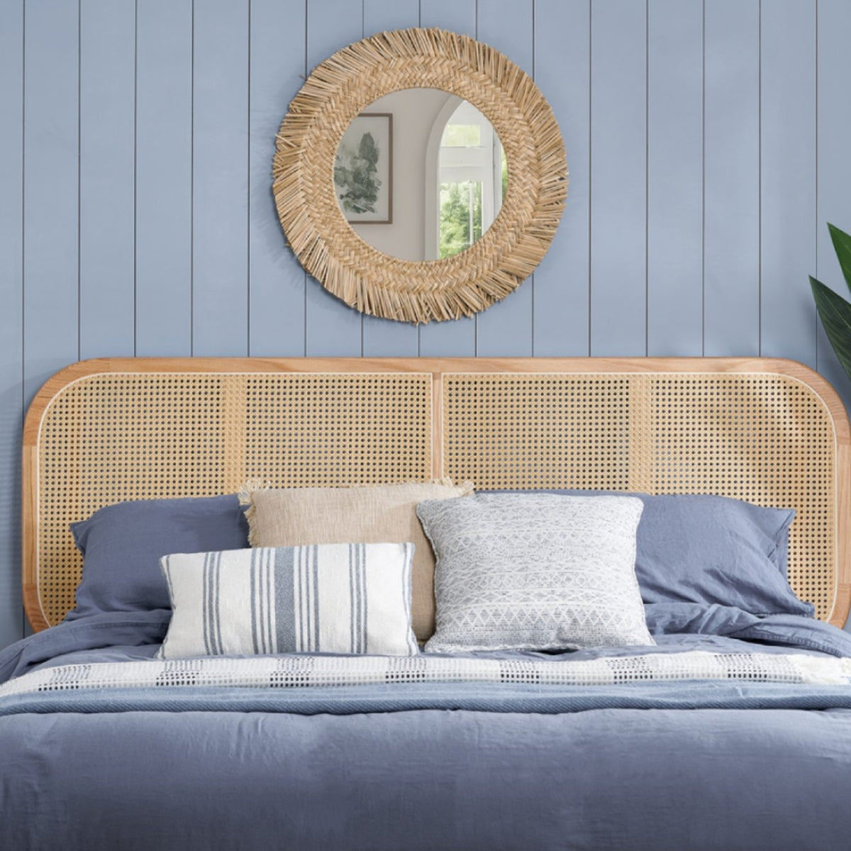 2026 Elina Rattan Bed - Oak