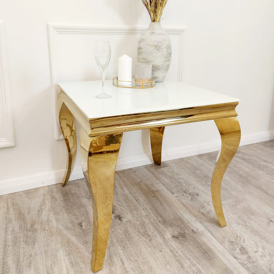 2026 Louis Lamp Table in Gold and White