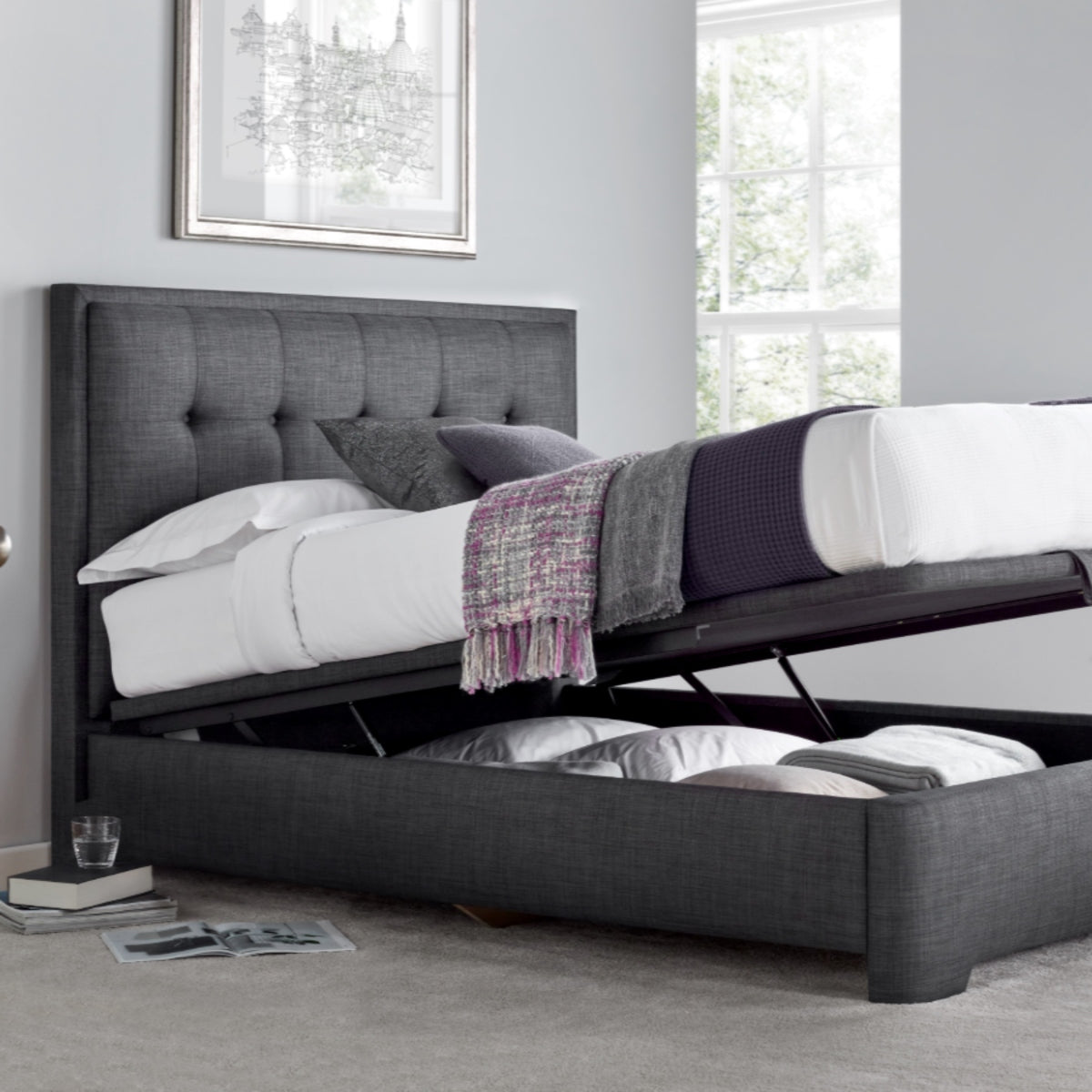 2026 Fraser Ottoman Storage Bed in Slate