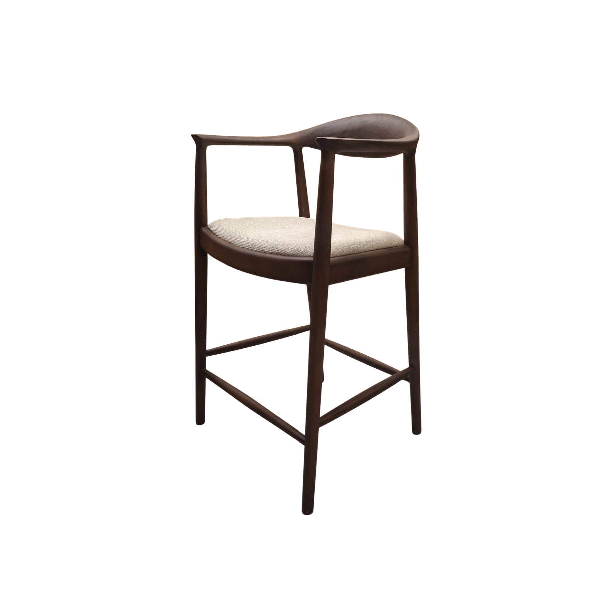 2026 ALUXO® Fern Walnut Dining Chair – in Oatmeal Bouclé - Box of 2