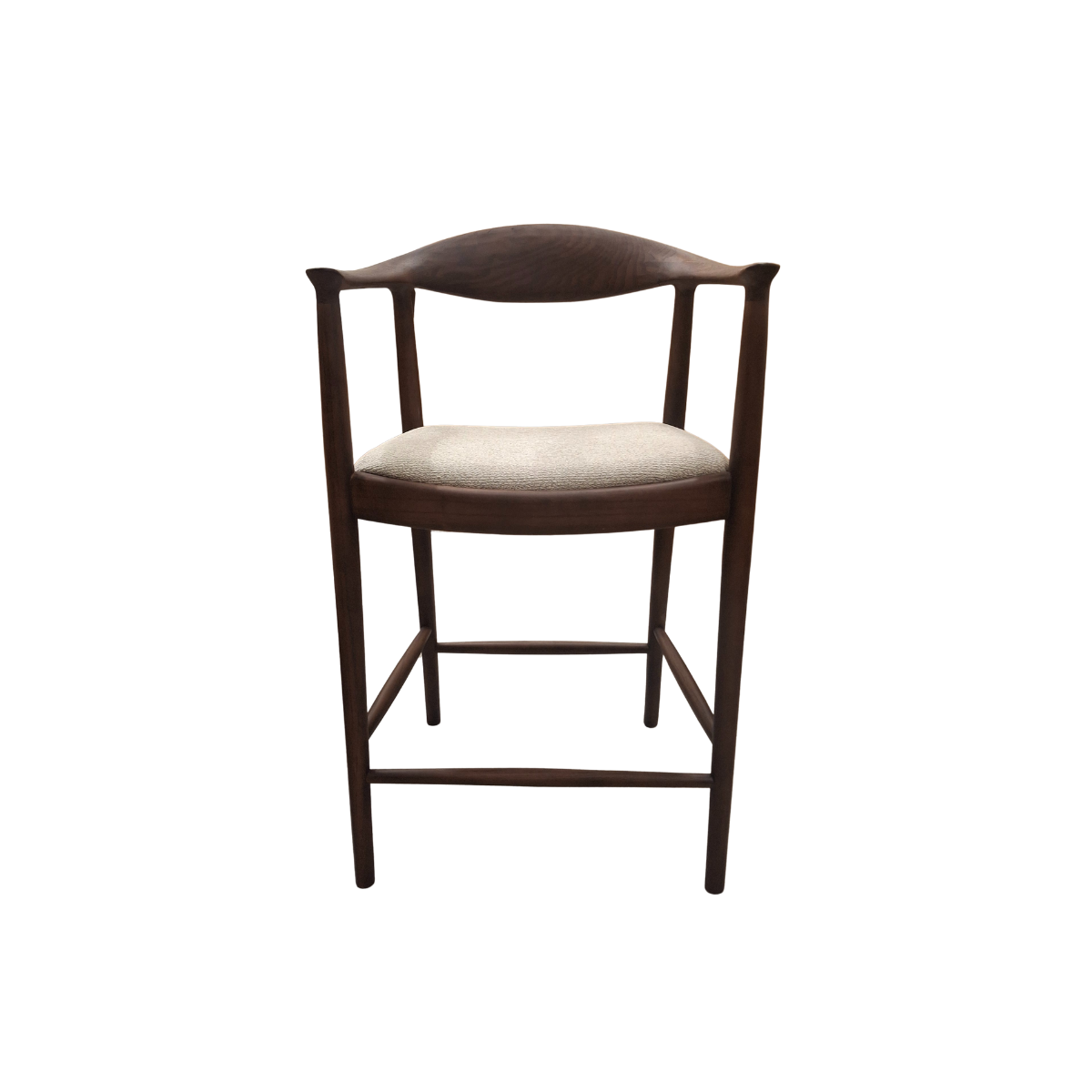 2026 ALUXO® Fern Walnut Dining Chair – in Oatmeal Bouclé - Box of 2
