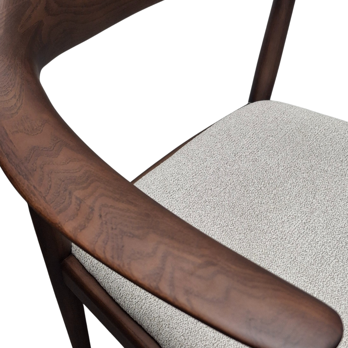 2026 ALUXO® Fern Walnut Dining Chair – in Oatmeal Bouclé - Box of 2