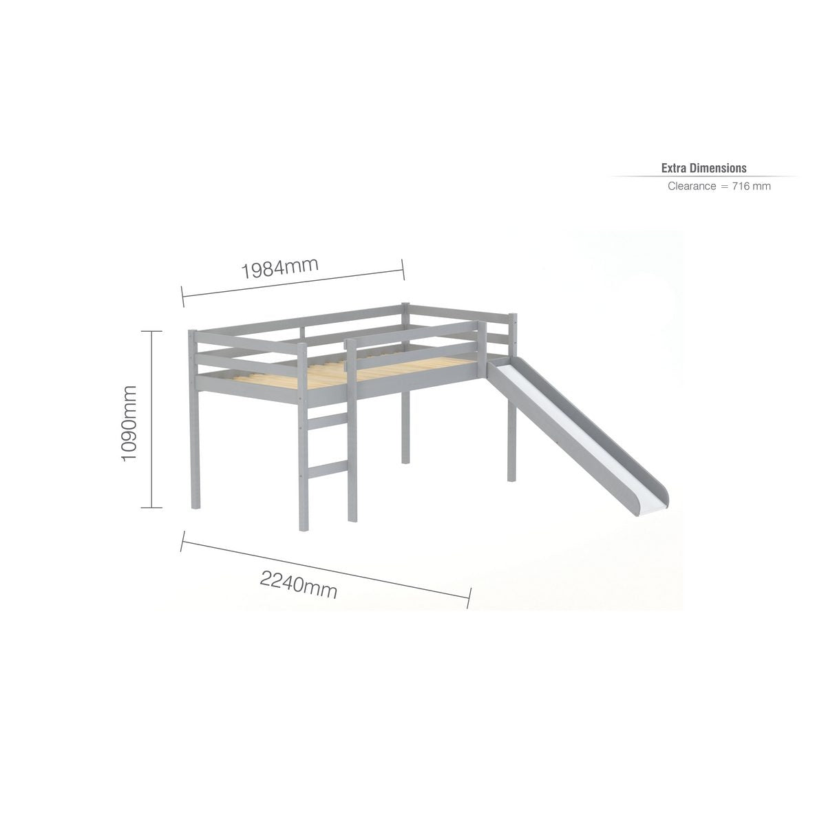 2026 Frankie Midi Sleeper With Slide - Grey