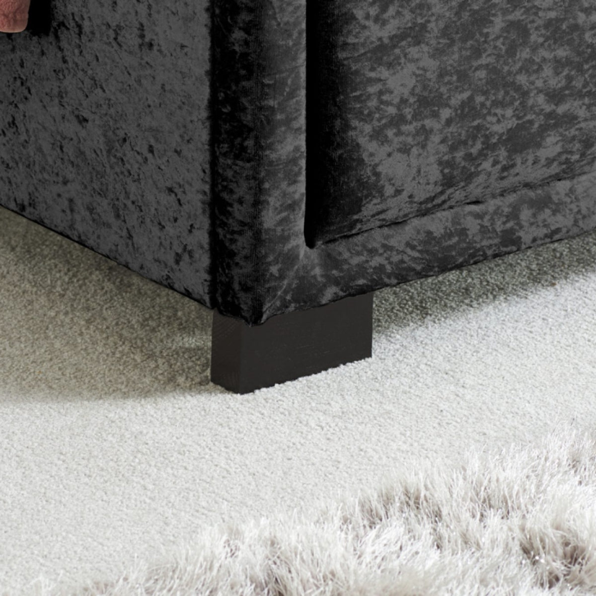 2026 Hannover Fabric Bed - Black Crushed Velvet