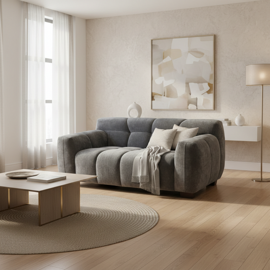 2026 Miami 2 Seater Sofa - Steel Velvet - Nimbus Beds